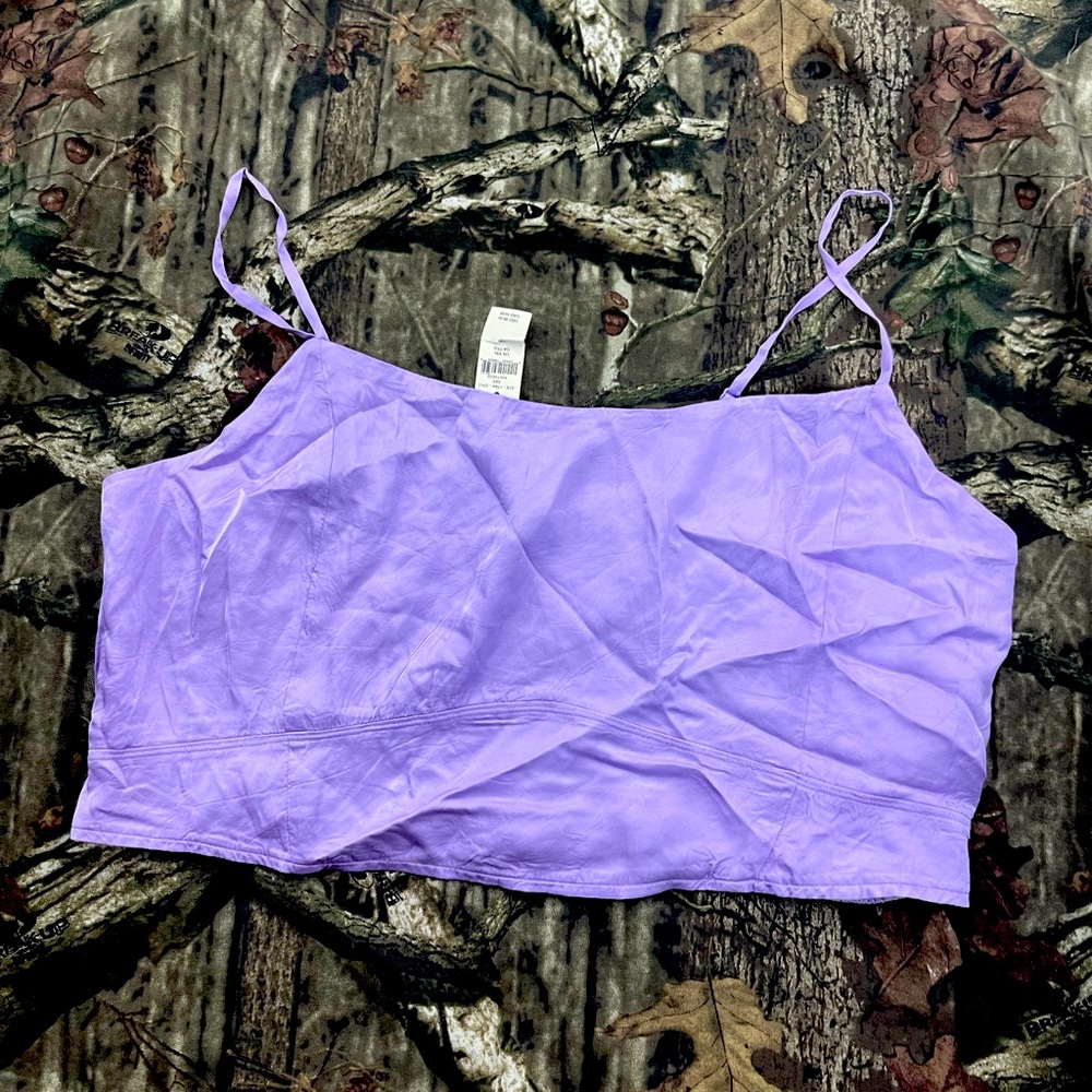 NWT Aerie Lavender‎ Satin Cropped Camisole Top XXL H68